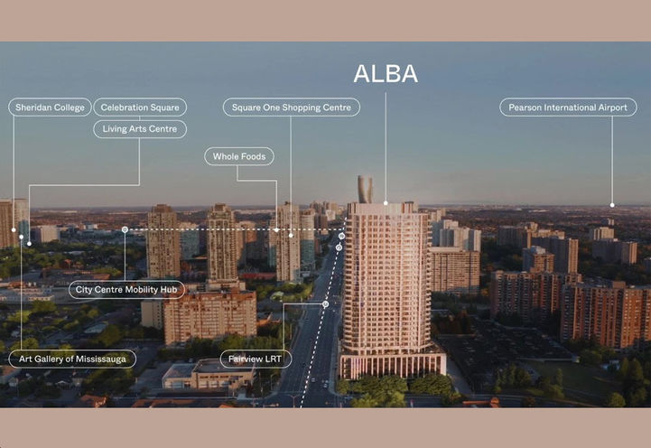 Alba Condos Bird's Eye View of Building and Surrounding Amenities