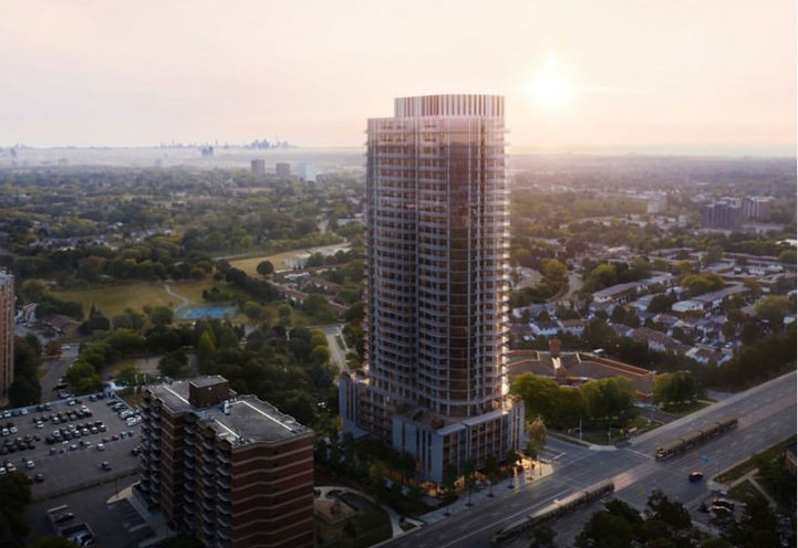 Alba Condos Bird's Eye View of Podium and Tower
