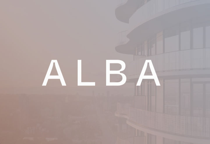 Alba Condos Faded Rendering of Balconies with Text