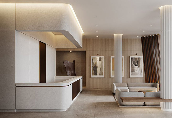 Alba Condos Main Floor Lobby with Concierge Desk