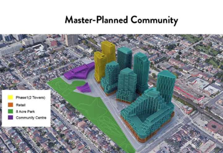 Aerial Massing Diagram of Galleria Master Planned Community by Elad