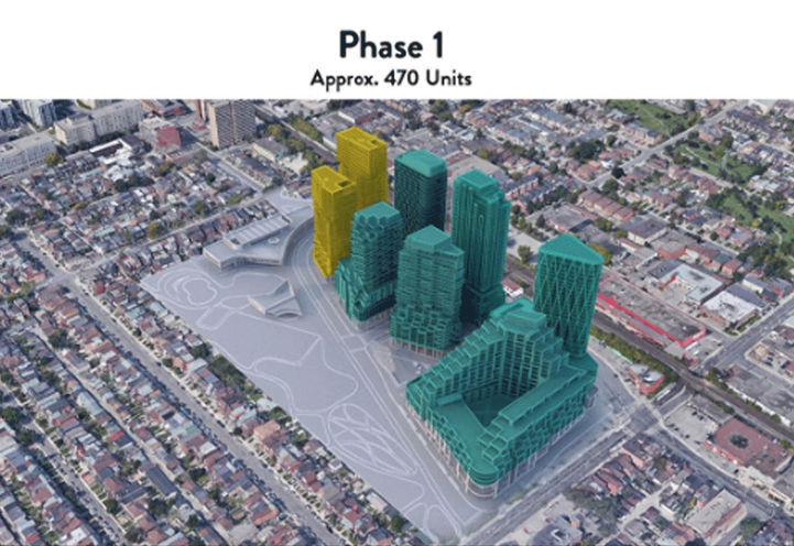 Aerial Massing Diagram of Galleria on the Park Community Phase 1