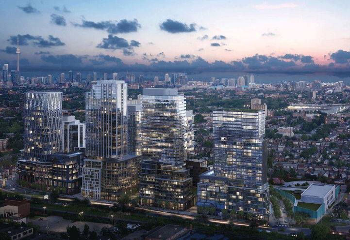 Bird's Eye View of the Galleria on the Park Towers at Dusk