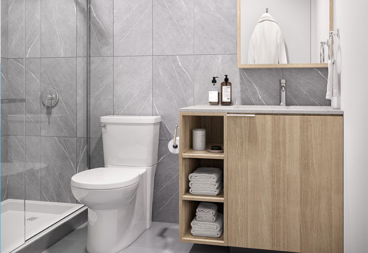 Verge Condos Bathroom with Shower and Vanity