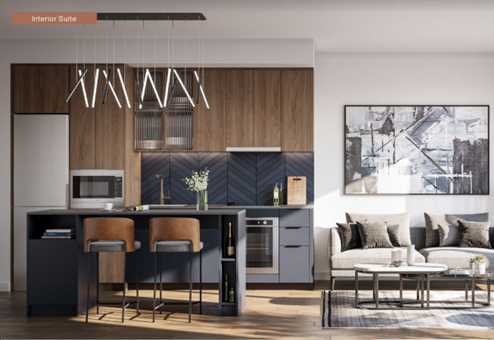 Verge Condos Open Concept Suite Layout - Kitchen and Living Space