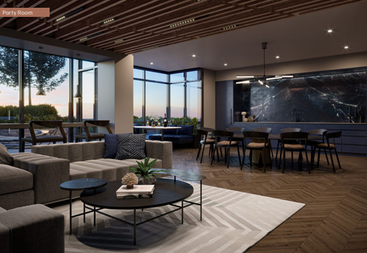 Verge Condos Party Room with Seating