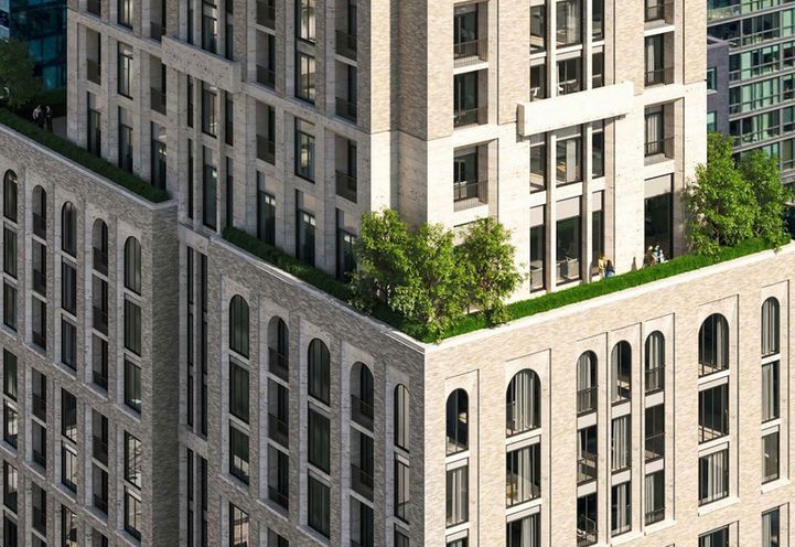 101 Spadina Condos Exterior Mid Section View of Outdoor Amenity Space