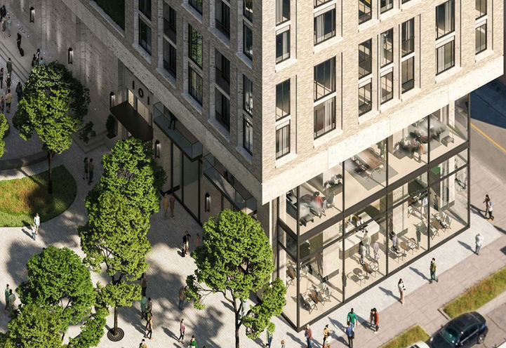 101 Spadina Condos Looking Down at Base and Public Park