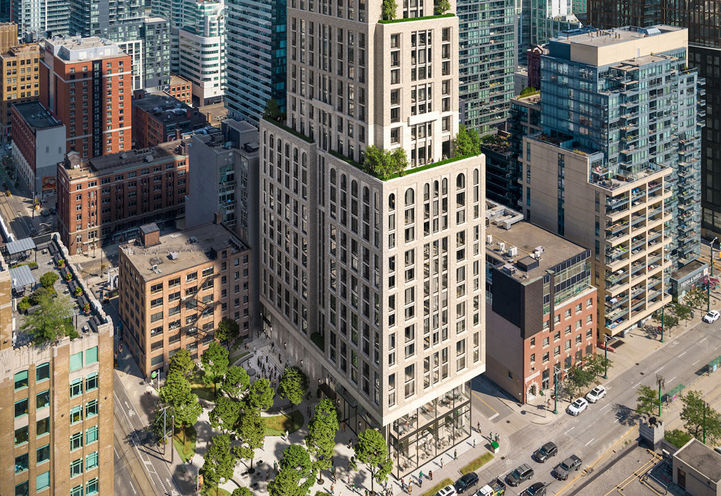101 Spadina Condos Looking Down at Lower Level Exteriors