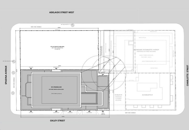 101 Spadina Condos Site Plan Alongside City Public Park Space