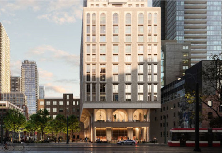 101 Spadina Condos Street Level View of Lower Level Exteriors