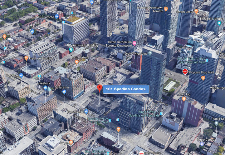 Planned Location of 101 Spadina Condos