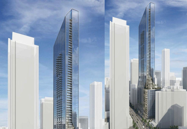 Looking North at 1075 Bay Street Condos