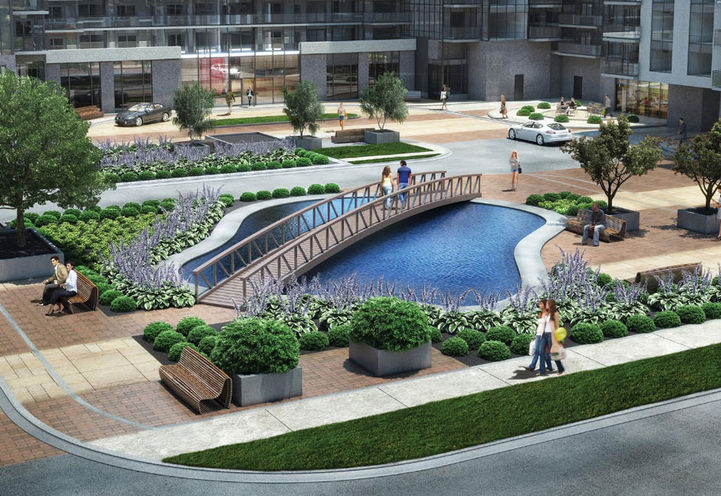 Community Courtyard at Tricycle Condos