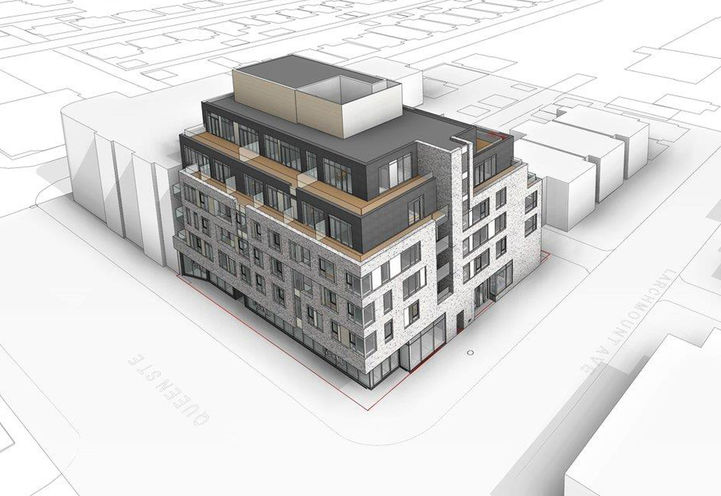 1151 Queen East Condos Aerial View