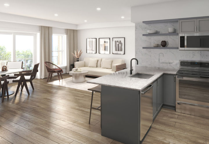 Hillcrest at Lackner Ridge Open Concept Living Area and Kitchen