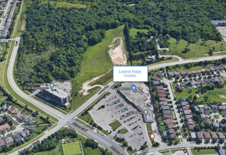 Aerial Map Location of Future Location for Lackner Ridge Condos