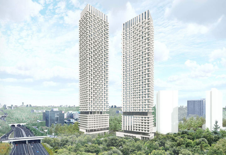 123 Wynford Drive Condos Bird's Eye View of Towers