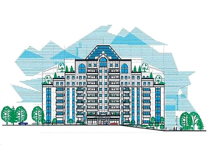 130 Niagara Street Condos Early Architectural Drawing of Building