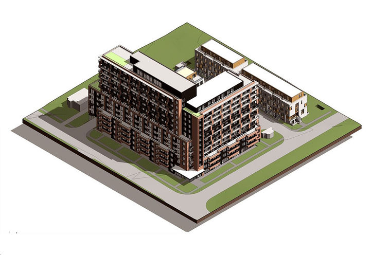 132 Church Street East Condos Aerial View Early Rendering