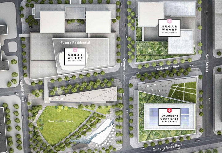 Site Plan for Sugar Wharf Condominiums by Menkes Development