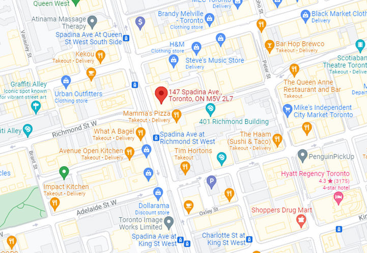 147 Spadina Ave Condos Map Location