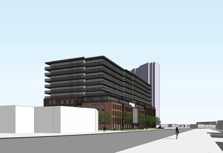 150 Clonmore Drive Condos Early Rendering - Streetscape View