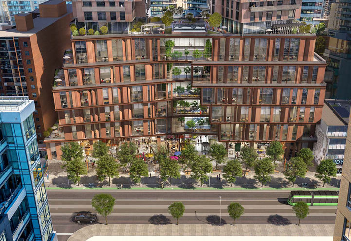 150 Eglinton East Condos Exterior View of Lower Levels and Podium