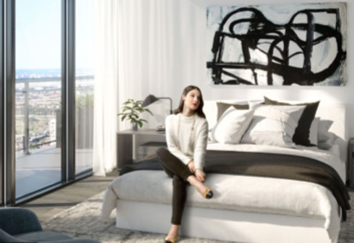 Bedroom Suite Interior at Exchange District Condos