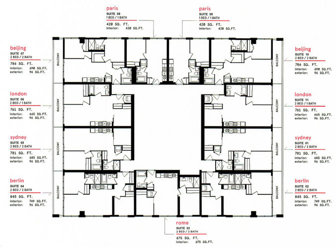 Typical Floor A - Key Plan of Exchange District Condos