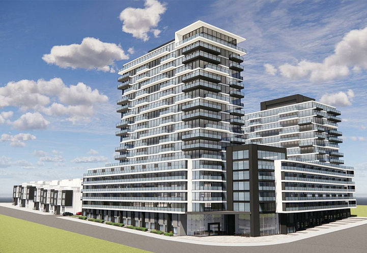 1730 Queen Street West Condos Exterior Corner View of Towers and Towns