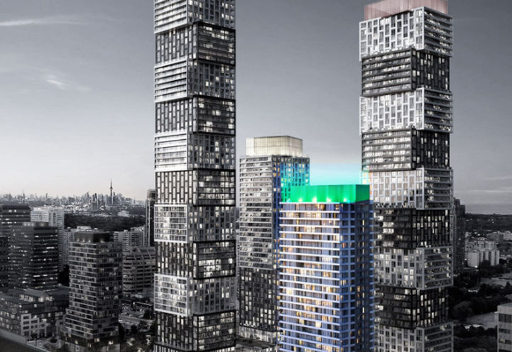 EXS Condos Close Up Skyline View