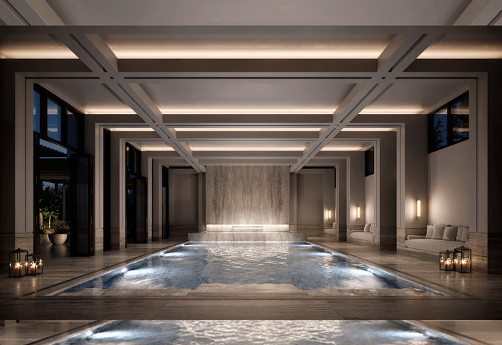 EXS Condos Pool at Night