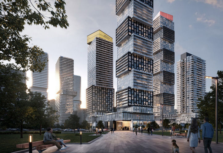 EXS Condos Street Level View of Exteriors