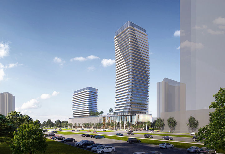 2002 Lakeshore West Condos Looking at Tower Exteriors