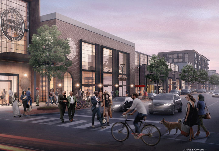 Brightwater Condos, Pedestrian Crossing to Commercial Buildings