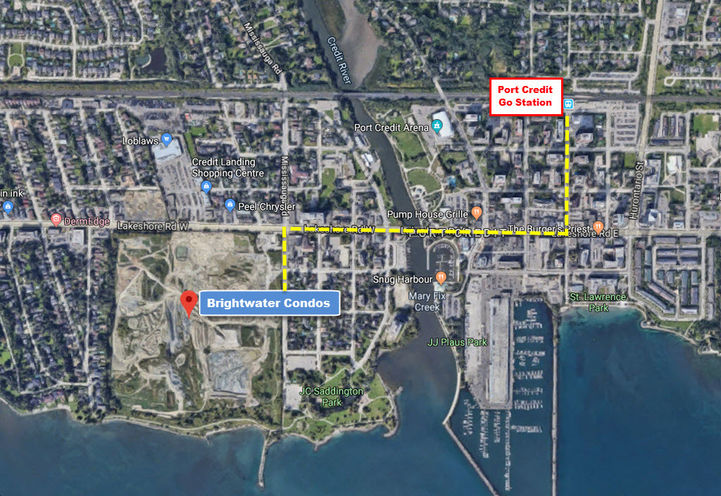 Brightwater Condos Port Credit Go Station near by