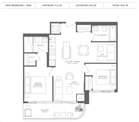 Brightwater Condos, Sample Floor Plan
