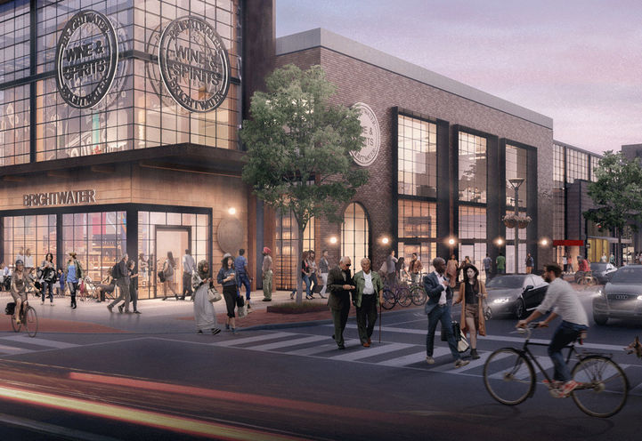 Brightwater Condos, Street view of Retail Signage