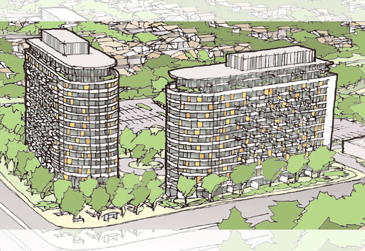2300 John Street Condos 2 Early Artist Concept Drawing of Buildings
