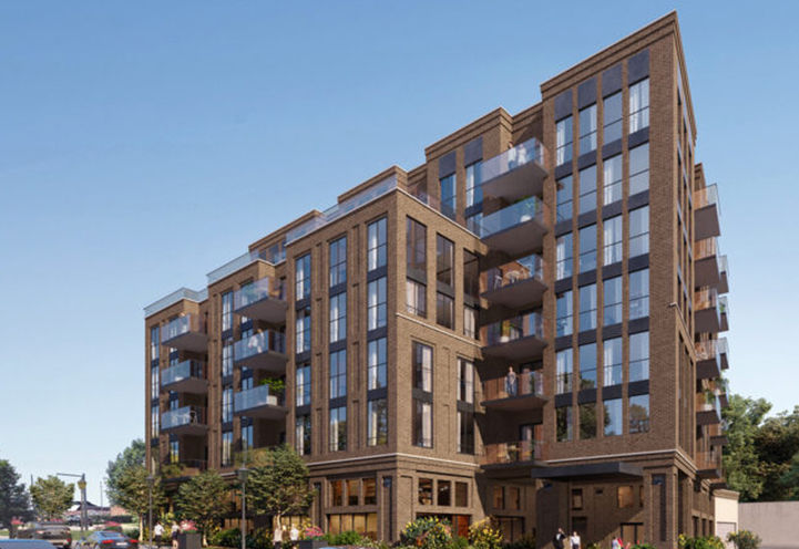 260 Condos Closeup View of Building Early Design