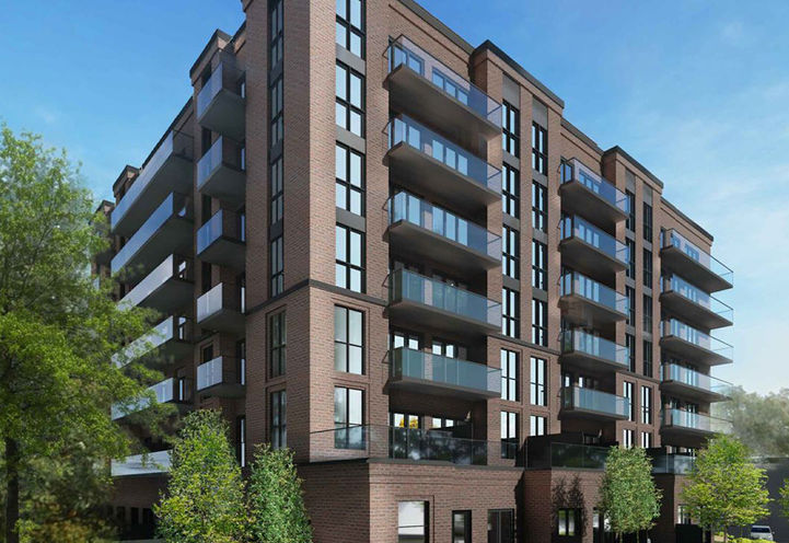 260 Condos Exterior Closeup View of Building Early Design