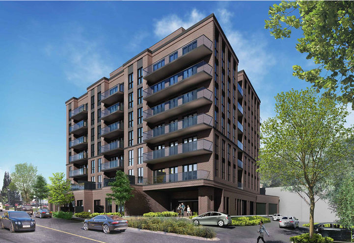 260 Condos Exterior Street View of Building Early Design