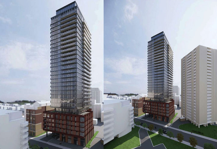 289 Balliol Street Condos Split Screen Tower Exterior View