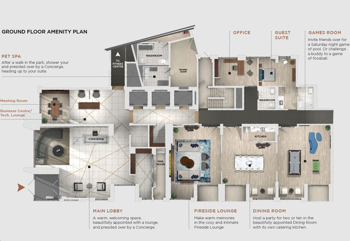 Ground Floor Amenity Plan, 293 The Kingsway Condos