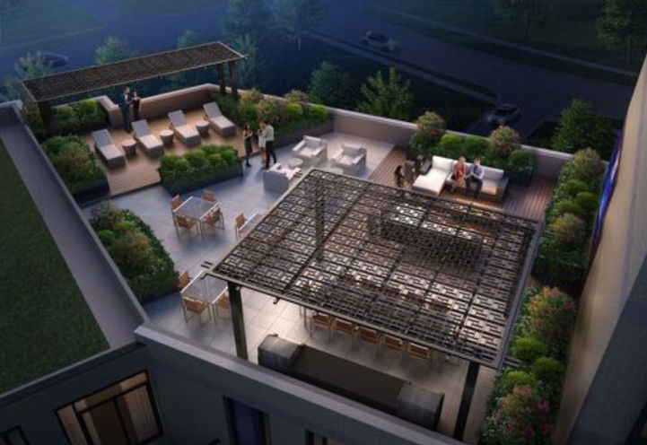 Rooftop Terrace with BBQ Stations & Lounge at 293 Kingsway Condos