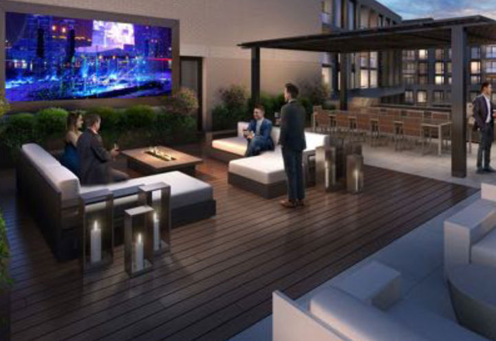 Rooftop Terrace with BBQ Stations & Lounge at 293 Kingsway Condos