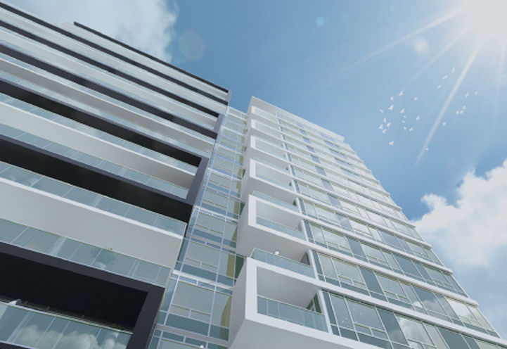 2992 Sheppard Condos Looking up at Building Exteriors