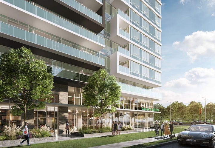 2992 Sheppard Condos Street View of Lower Level Exteriors