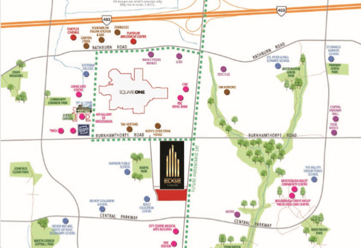Neighborhood Amenity Map Around Edge Towers 2